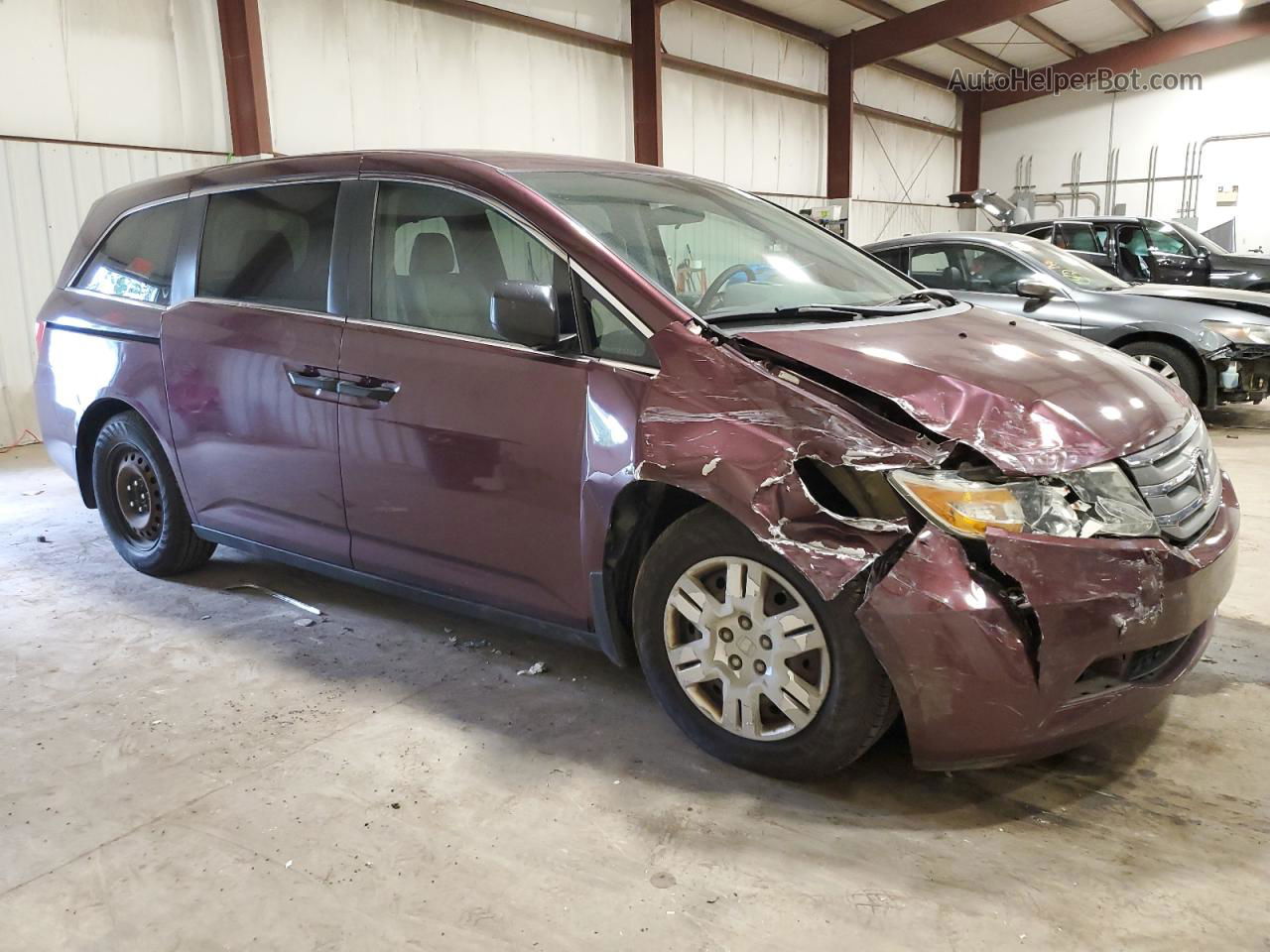 2013 Honda Odyssey Lx Burgundy vin: 5FNRL5H28DB017492