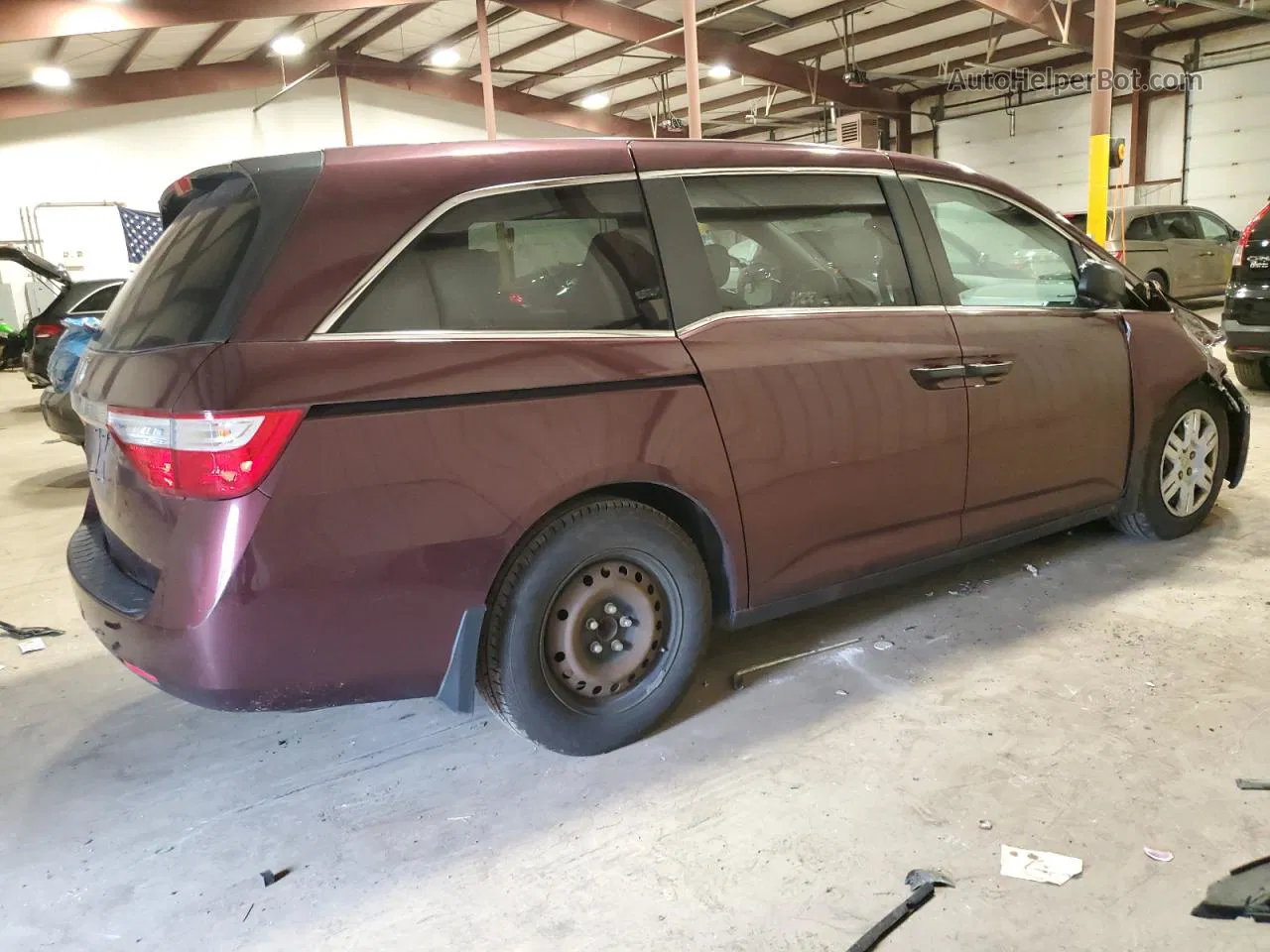 2013 Honda Odyssey Lx Burgundy vin: 5FNRL5H28DB017492