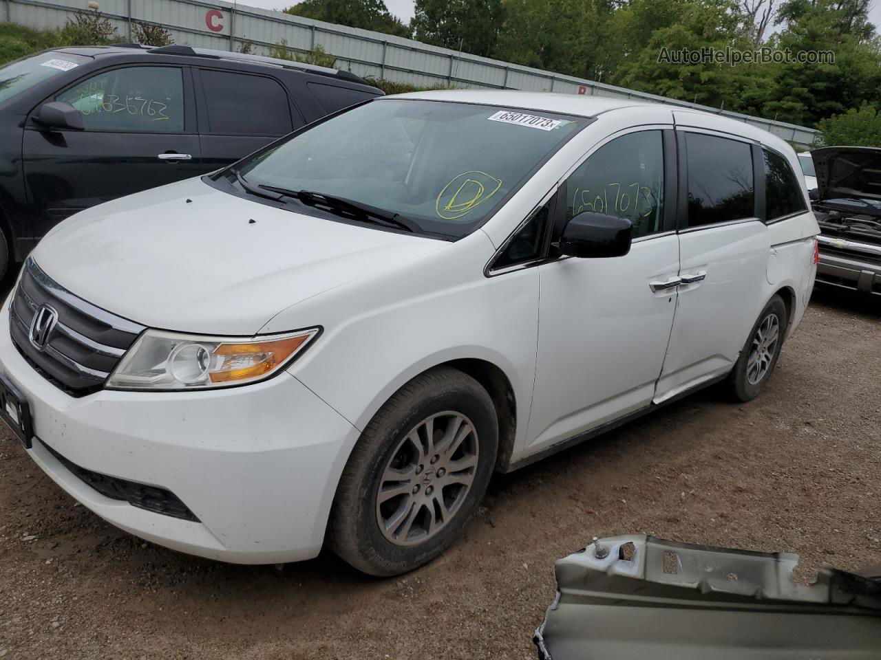 2013 Honda Odyssey Ex White vin: 5FNRL5H40DB007959