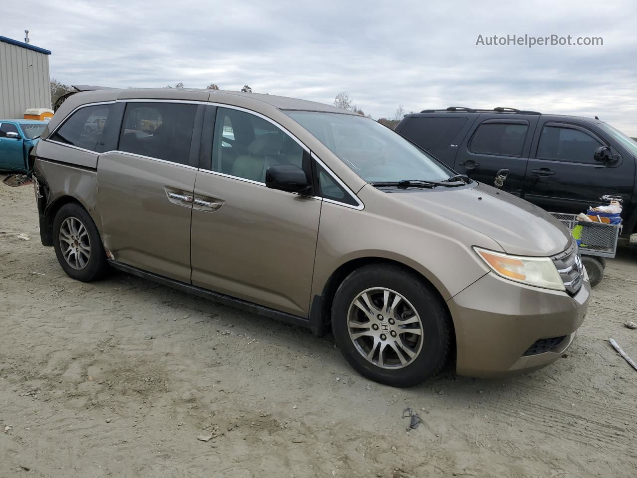 2013 Honda Odyssey Ex Коричневый vin: 5FNRL5H40DB072648