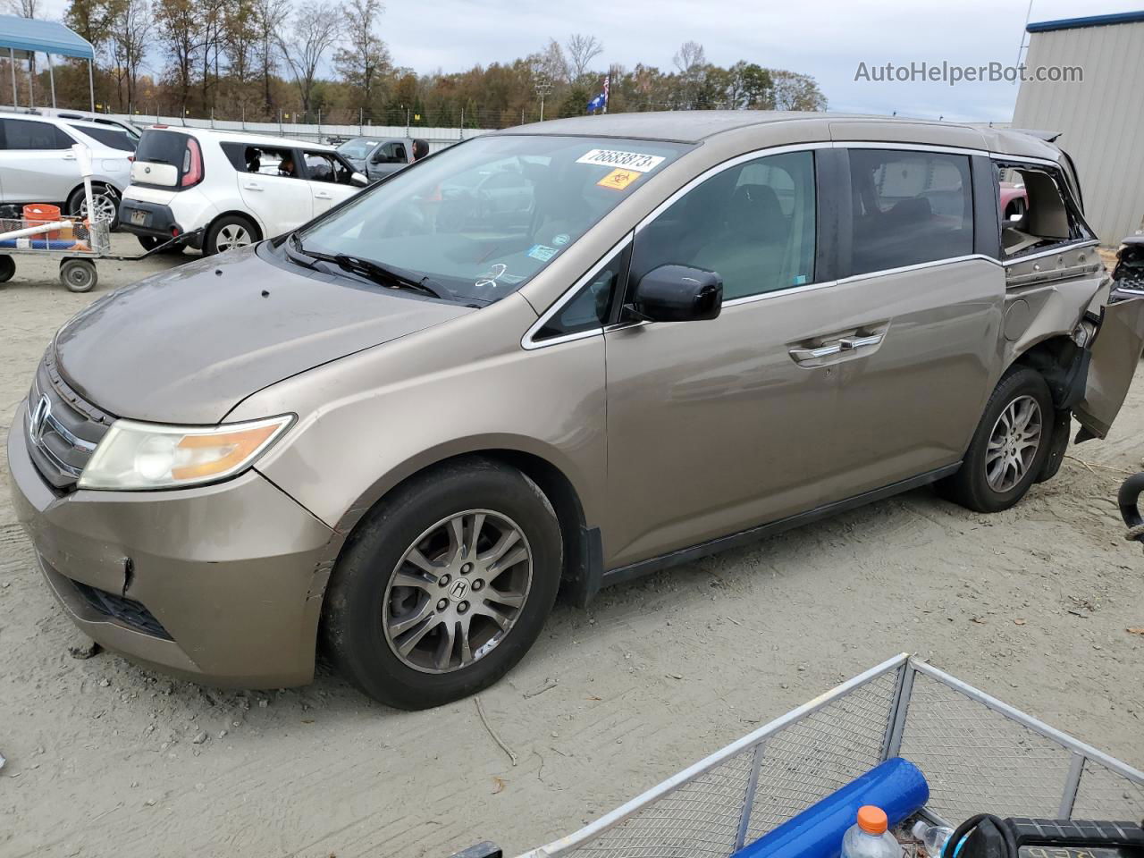 2013 Honda Odyssey Ex Коричневый vin: 5FNRL5H40DB072648