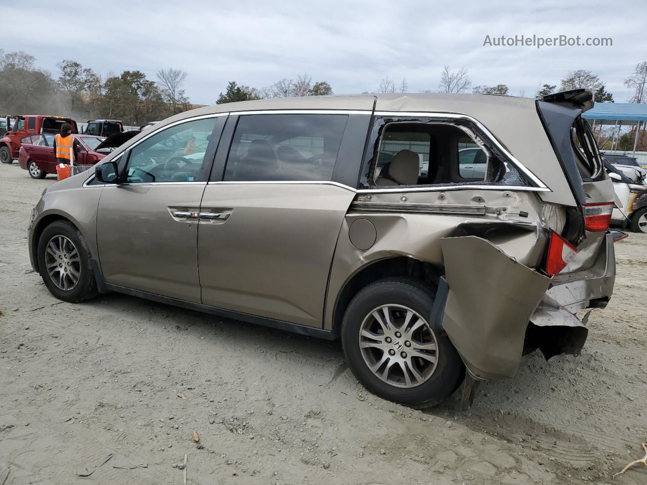 2013 Honda Odyssey Ex Коричневый vin: 5FNRL5H40DB072648