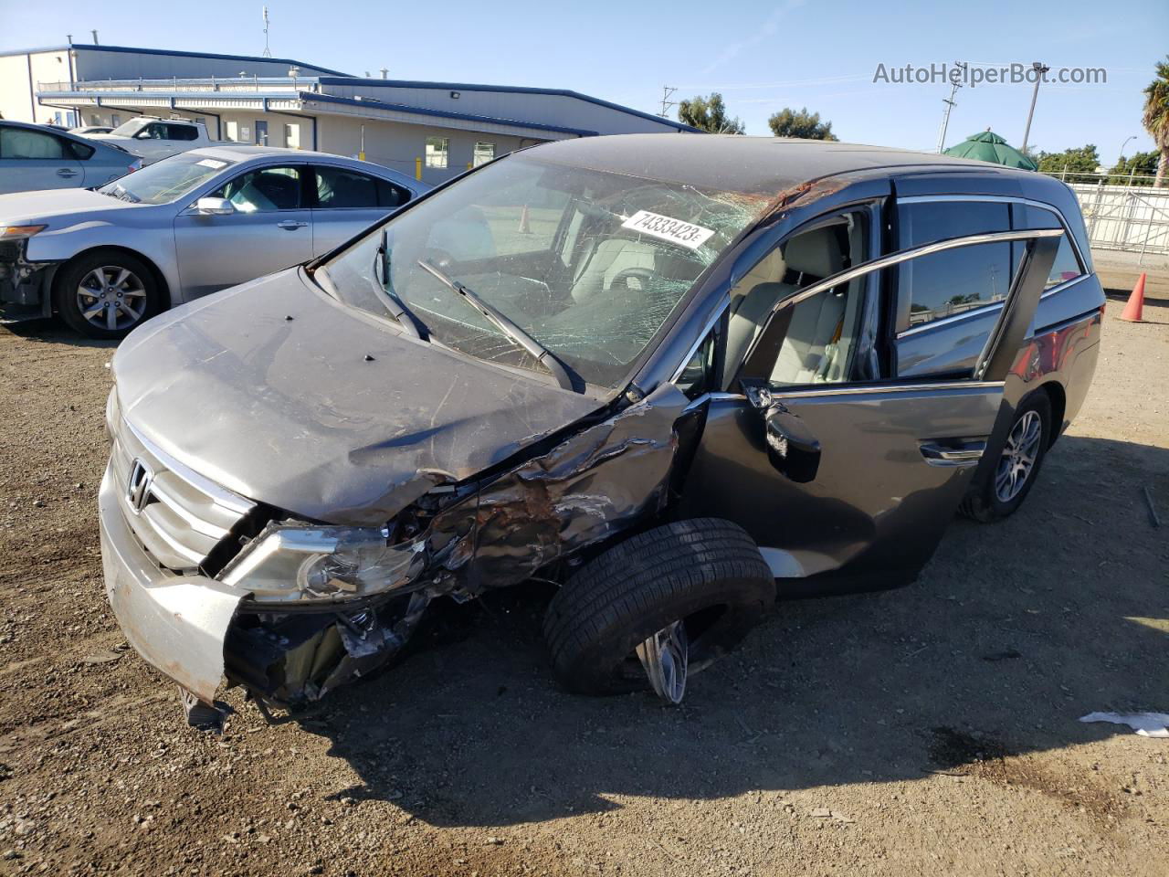 2013 Honda Odyssey Ex Gray vin: 5FNRL5H43DB049753