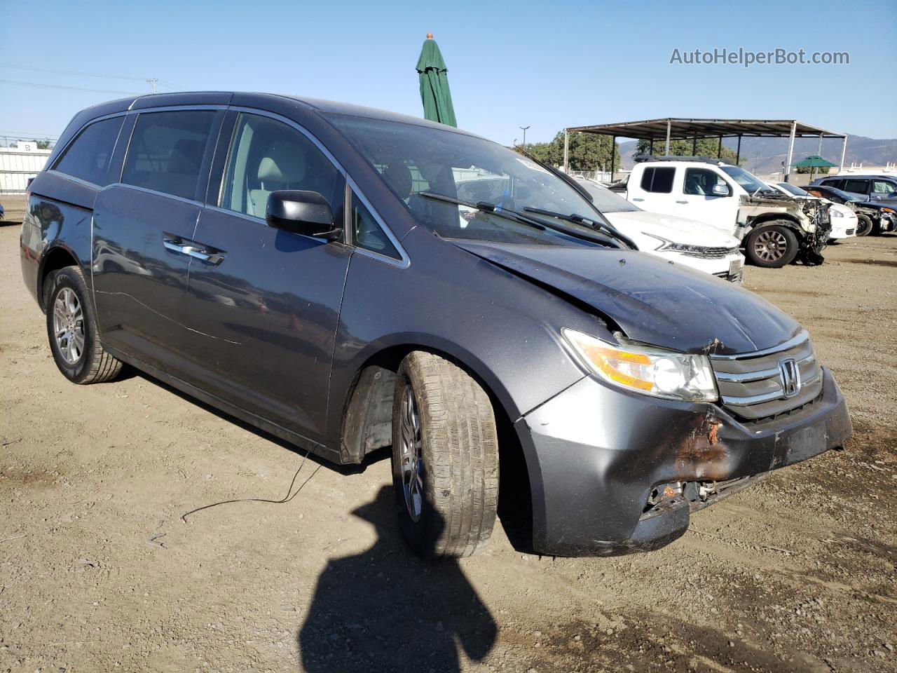 2013 Honda Odyssey Ex Gray vin: 5FNRL5H43DB049753