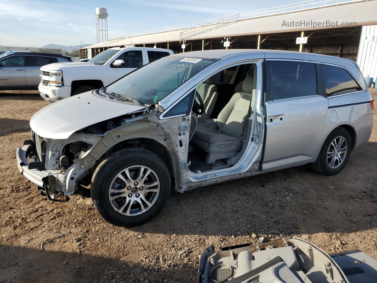 2013 Honda Odyssey Ex Gray vin: 5FNRL5H44DB013859