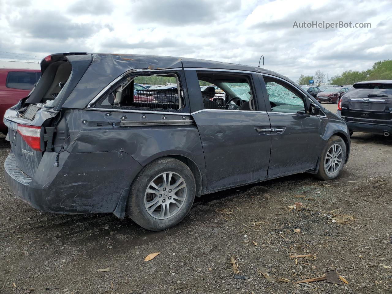 2013 Honda Odyssey Ex Gray vin: 5FNRL5H44DB069851