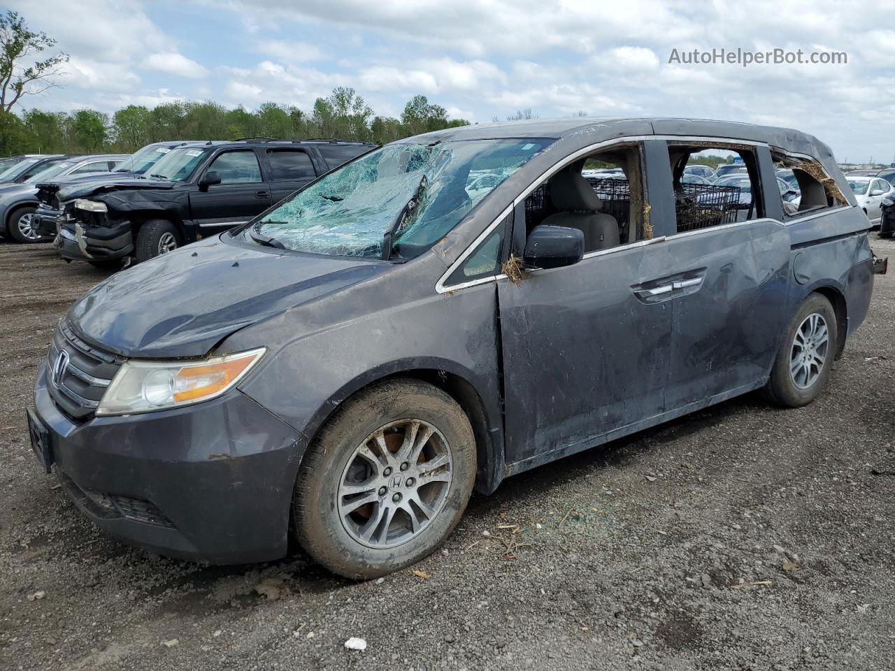 2013 Honda Odyssey Ex Gray vin: 5FNRL5H44DB069851