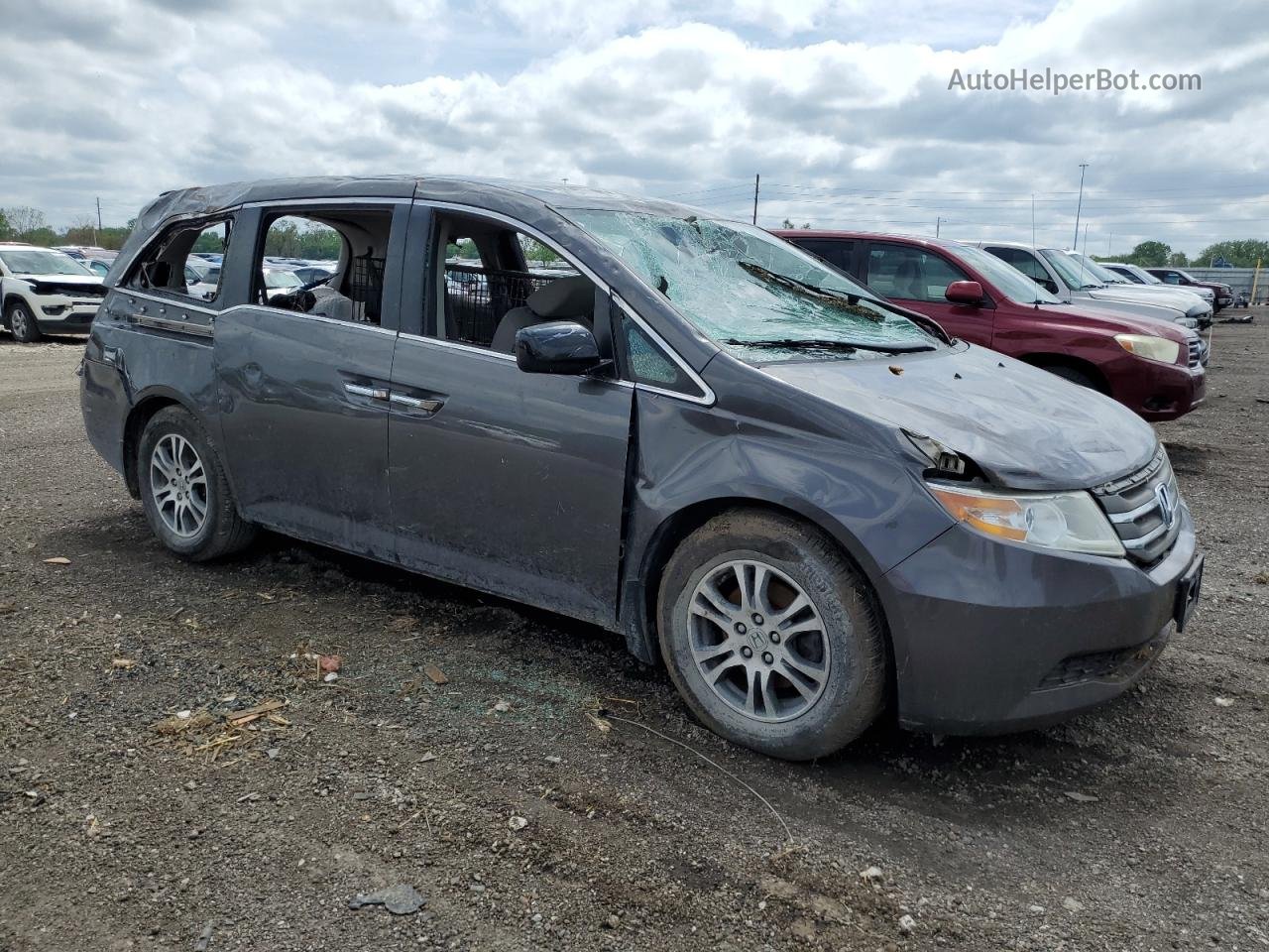 2013 Honda Odyssey Ex Gray vin: 5FNRL5H44DB069851