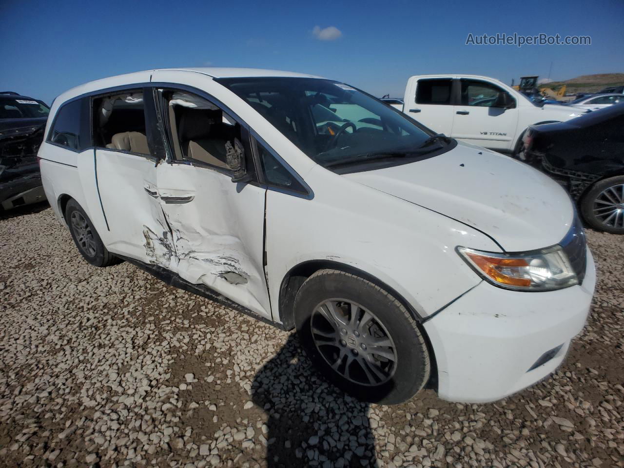 2013 Honda Odyssey Ex White vin: 5FNRL5H44DB082213