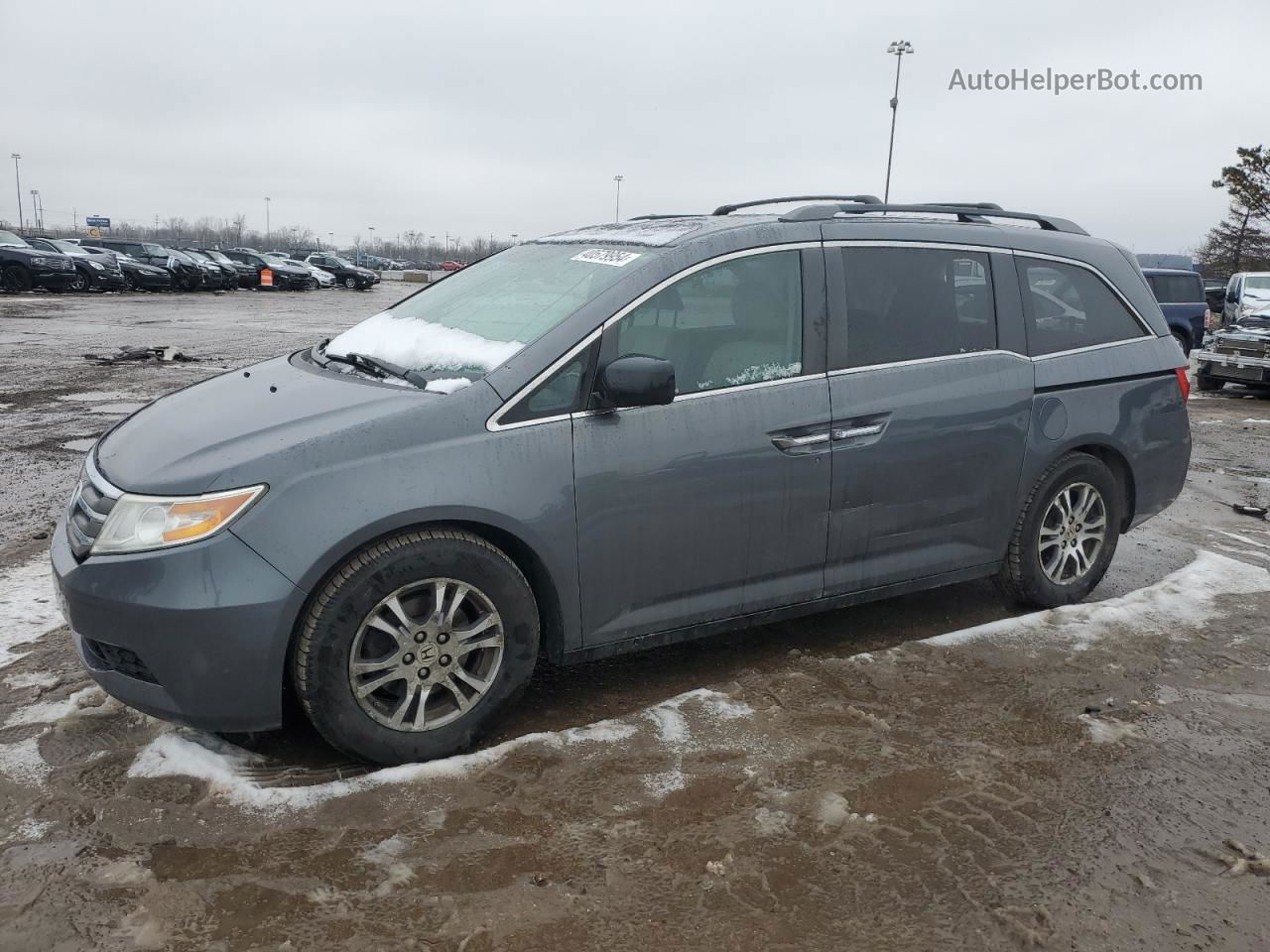 2013 Honda Odyssey Ex Gray vin: 5FNRL5H45DB009268