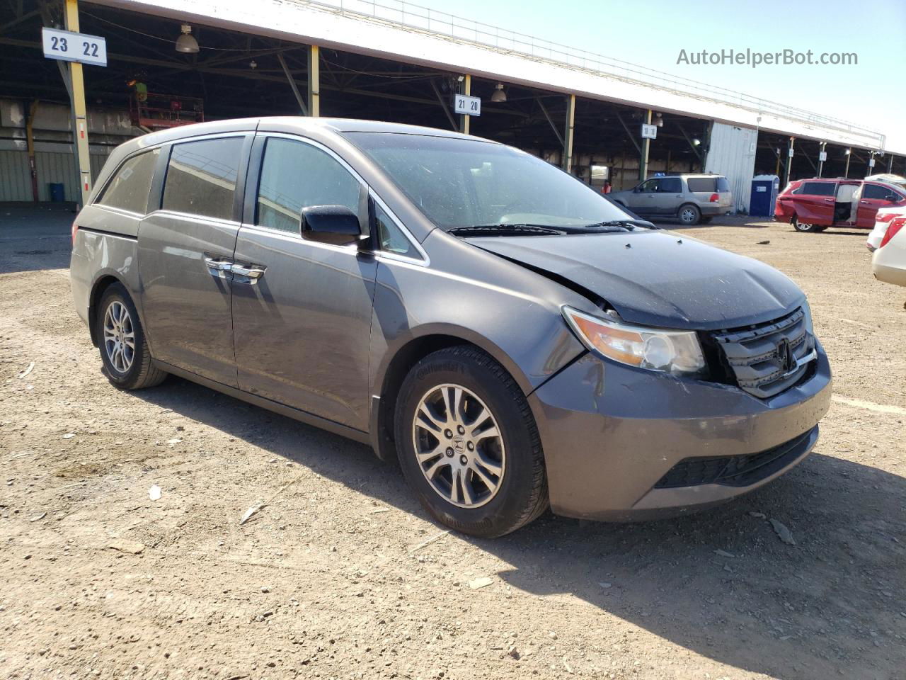 2013 Honda Odyssey Ex Gray vin: 5FNRL5H46DB001826