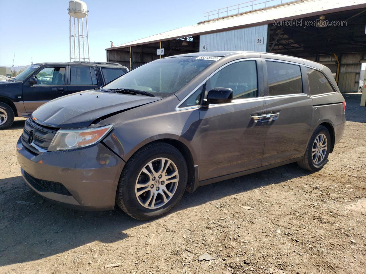 2013 Honda Odyssey Ex Gray vin: 5FNRL5H46DB001826