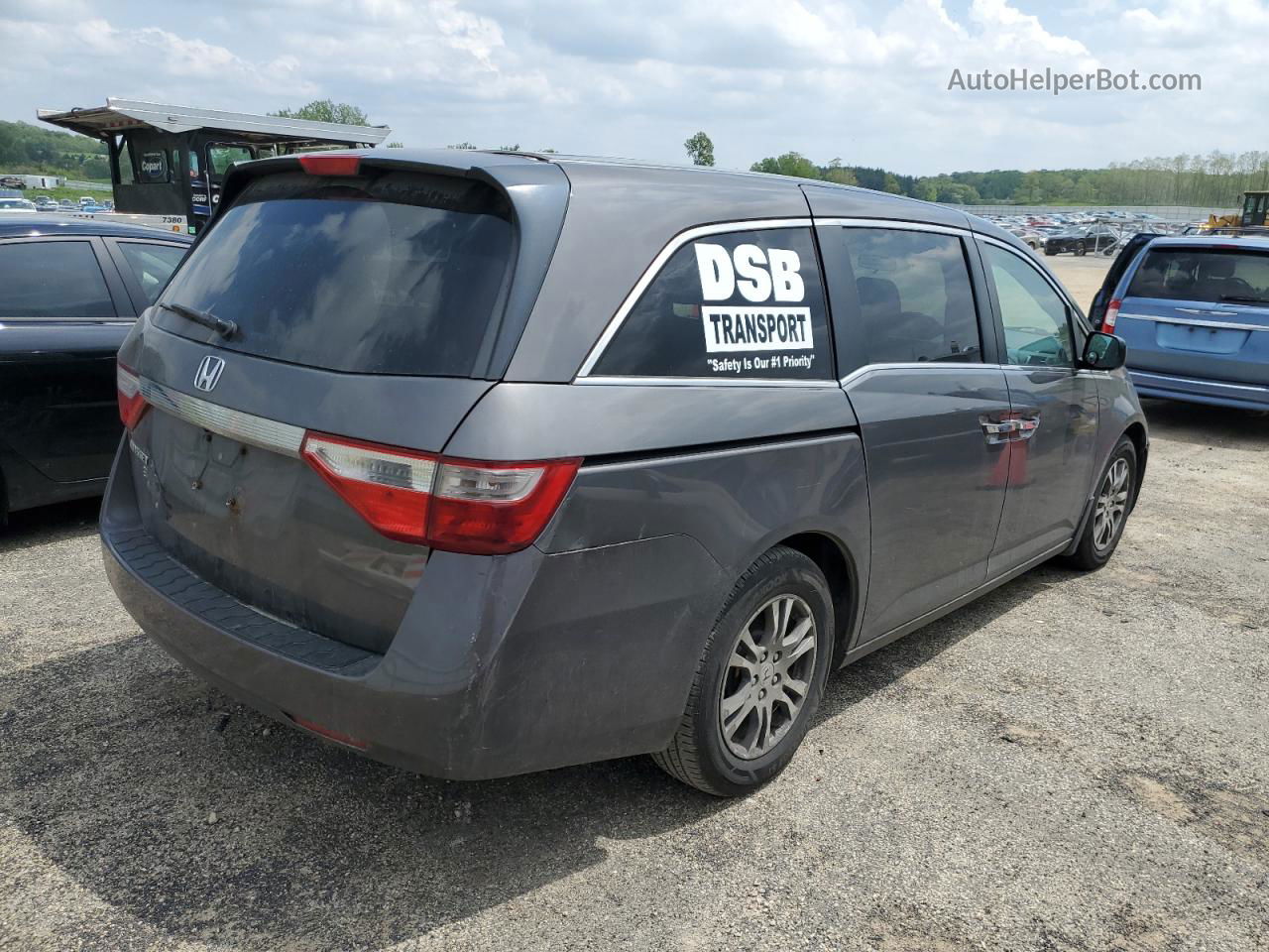 2013 Honda Odyssey Ex Gray vin: 5FNRL5H46DB017055