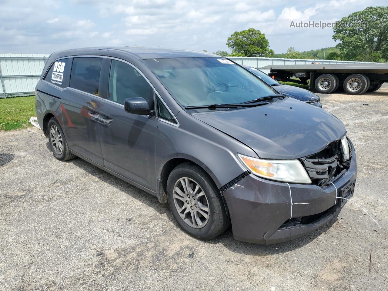 2013 Honda Odyssey Ex Gray vin: 5FNRL5H46DB017055