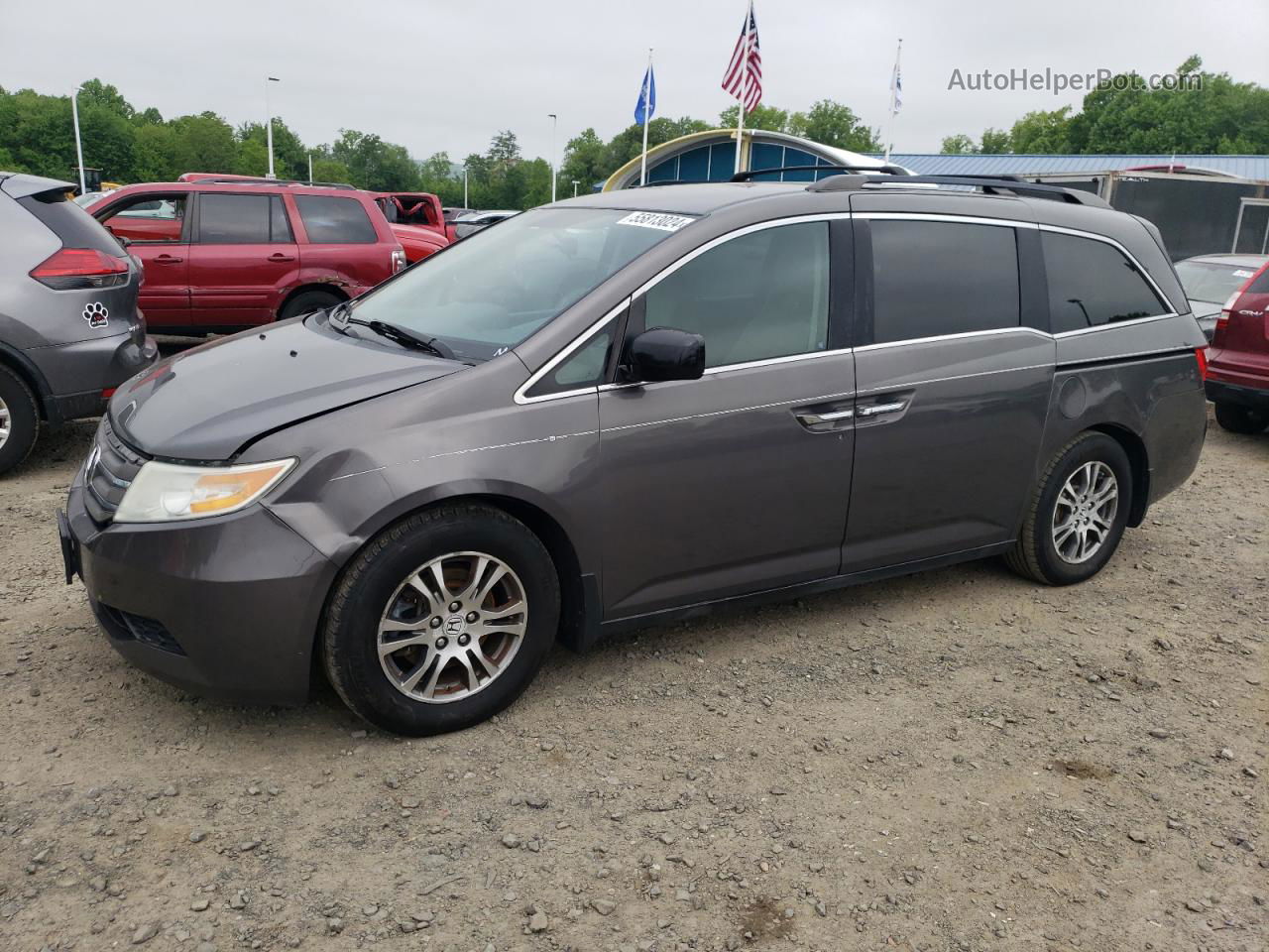 2013 Honda Odyssey Ex Gray vin: 5FNRL5H46DB042473