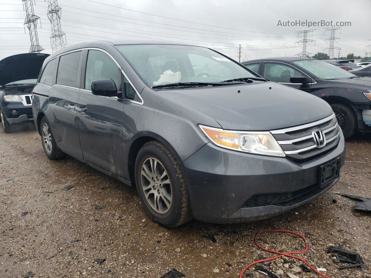 2013 Honda Odyssey Ex Gray vin: 5FNRL5H48DB027506