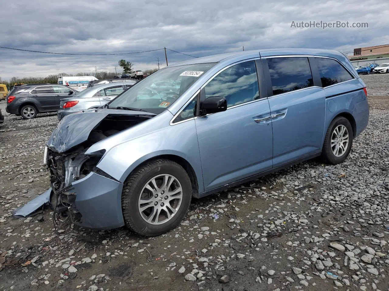 2013 Honda Odyssey Ex Blue vin: 5FNRL5H4XDB027670