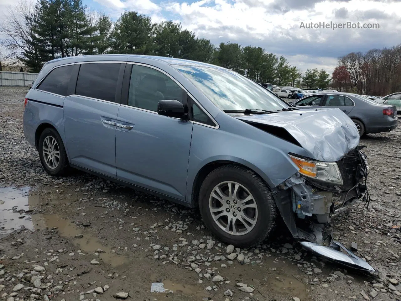 2013 Honda Odyssey Ex Blue vin: 5FNRL5H4XDB027670