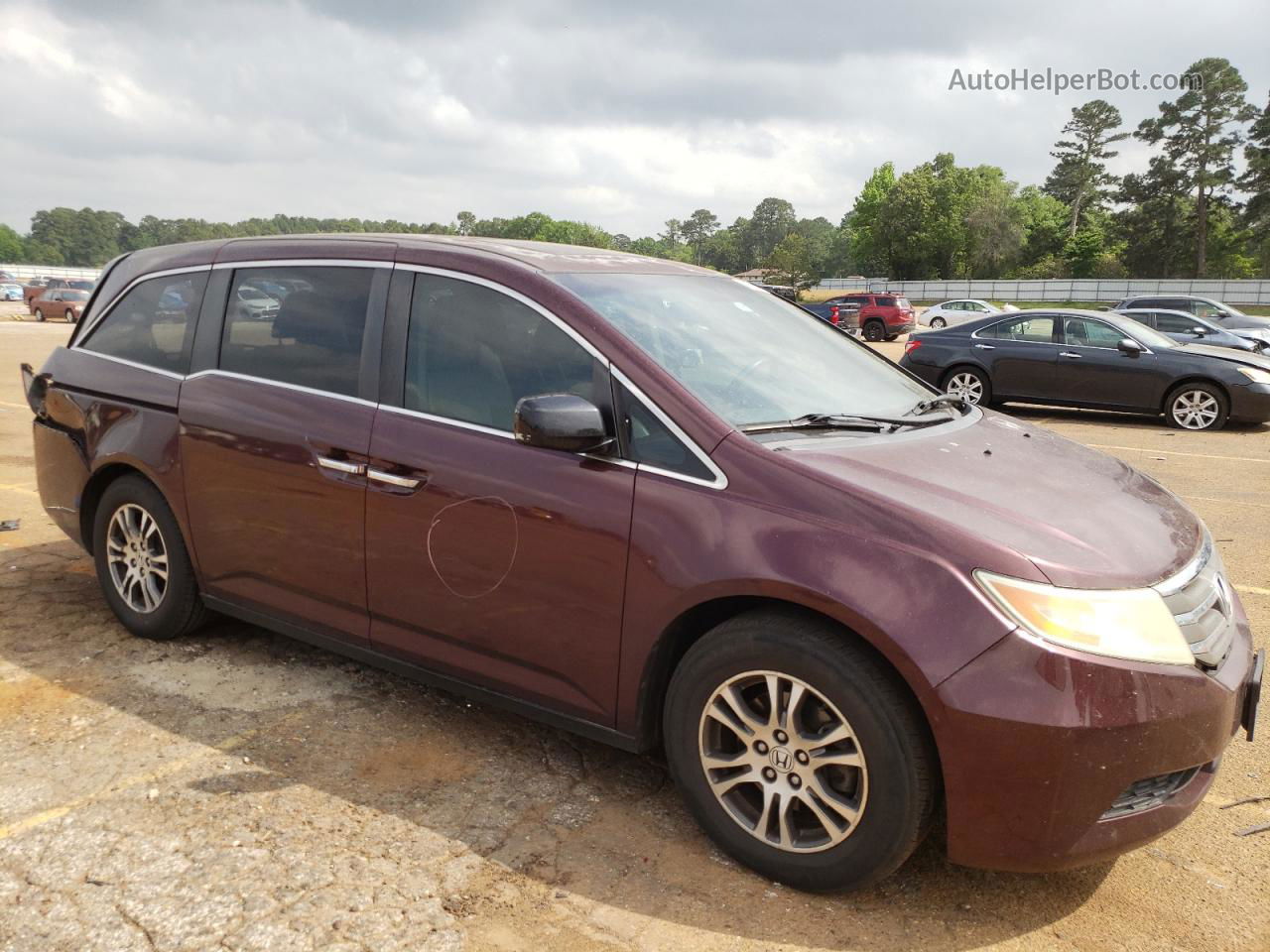 2013 Honda Odyssey Exl Бордовый vin: 5FNRL5H60DB014721