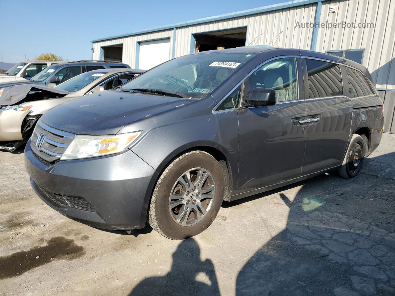 2013 Honda Odyssey Exl Gray vin: 5FNRL5H60DB029591