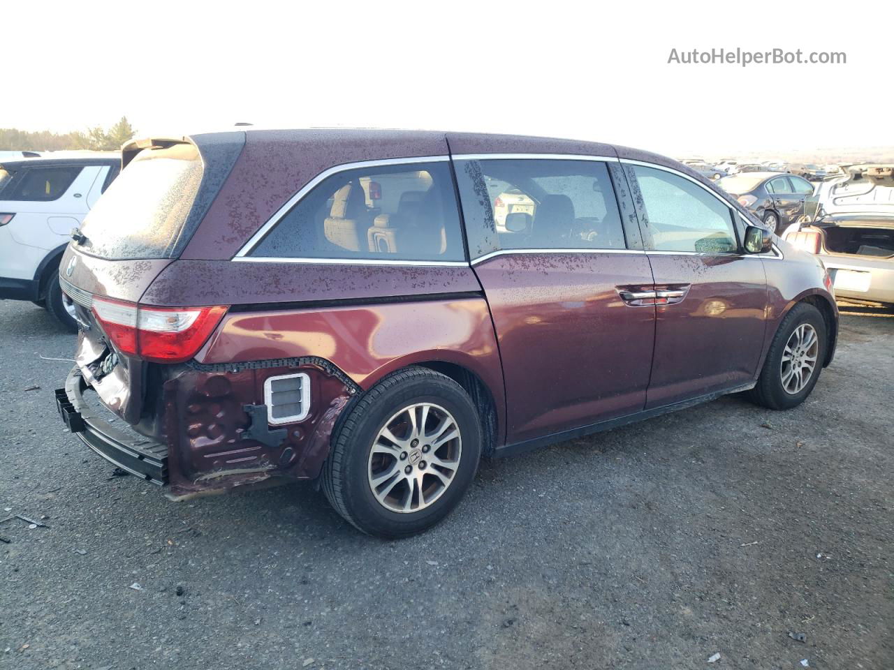 2013 Honda Odyssey Exl Burgundy vin: 5FNRL5H60DB029848