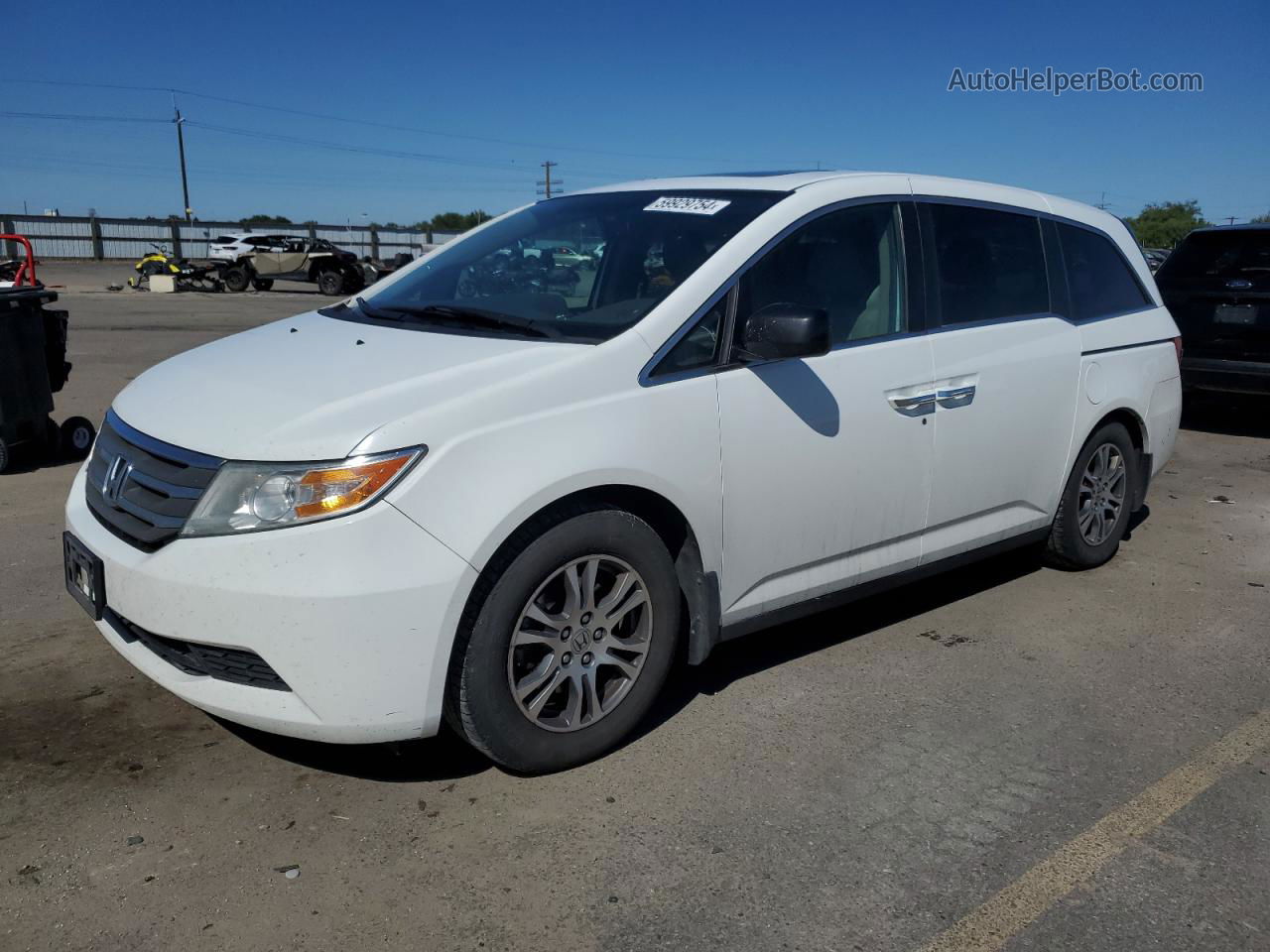 2013 Honda Odyssey Exl White vin: 5FNRL5H60DB044897