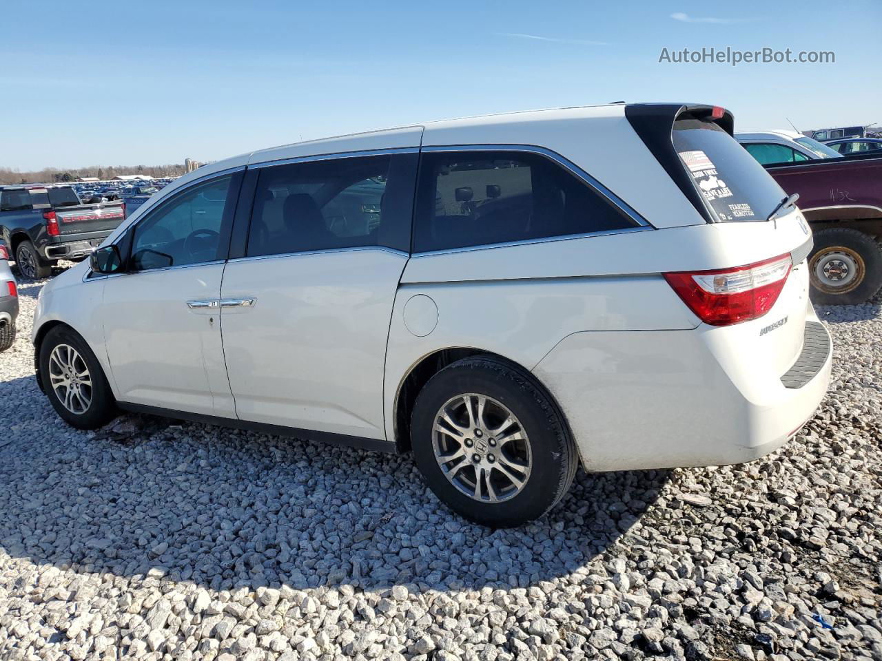 2013 Honda Odyssey Exl White vin: 5FNRL5H60DB049226