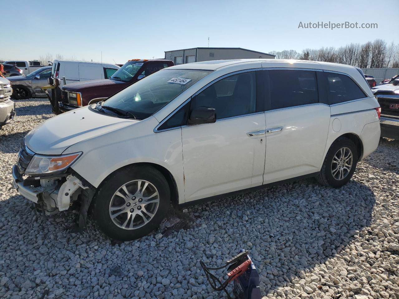 2013 Honda Odyssey Exl White vin: 5FNRL5H60DB049226