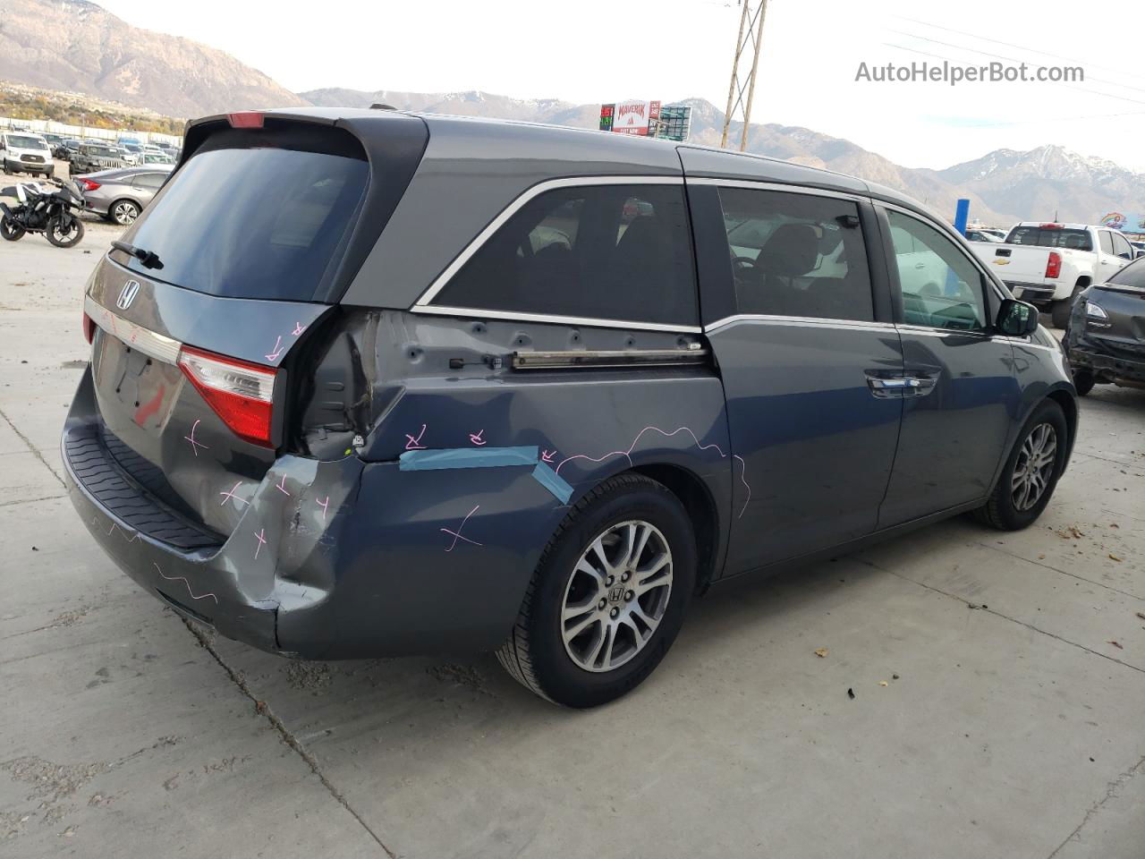 2013 Honda Odyssey Exl Серебряный vin: 5FNRL5H60DB055494