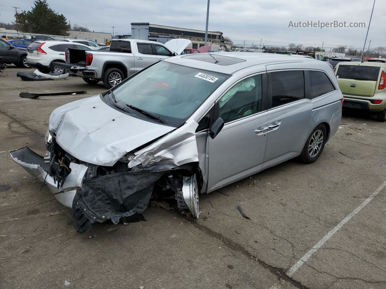 2013 Honda Odyssey Exl Silver vin: 5FNRL5H60DB074174