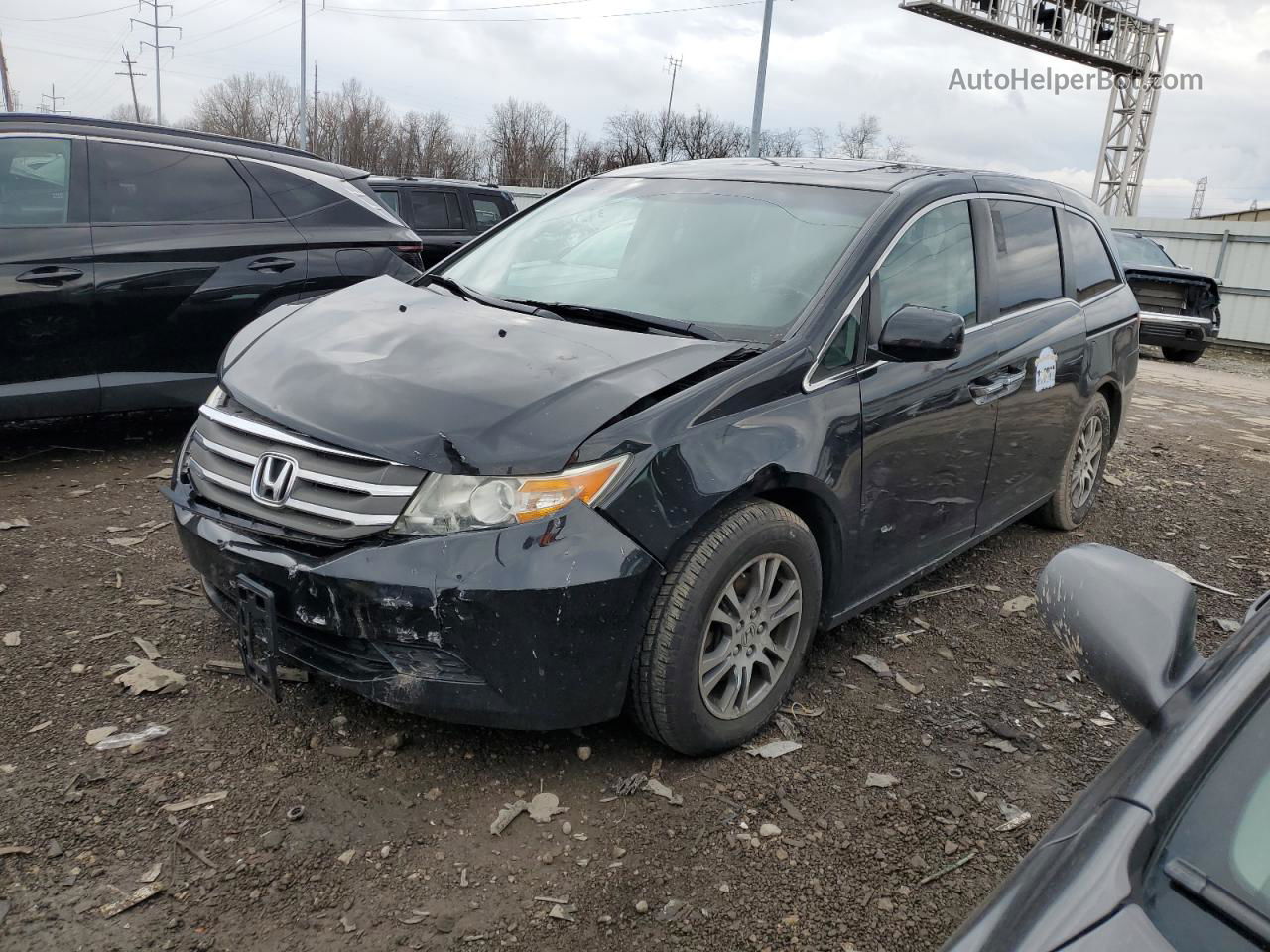 2013 Honda Odyssey Exl Black vin: 5FNRL5H60DB084199