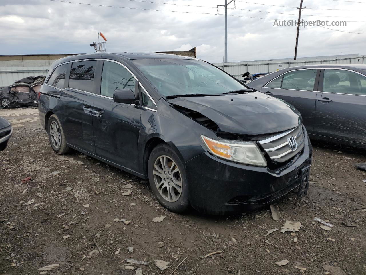 2013 Honda Odyssey Exl Black vin: 5FNRL5H60DB084199