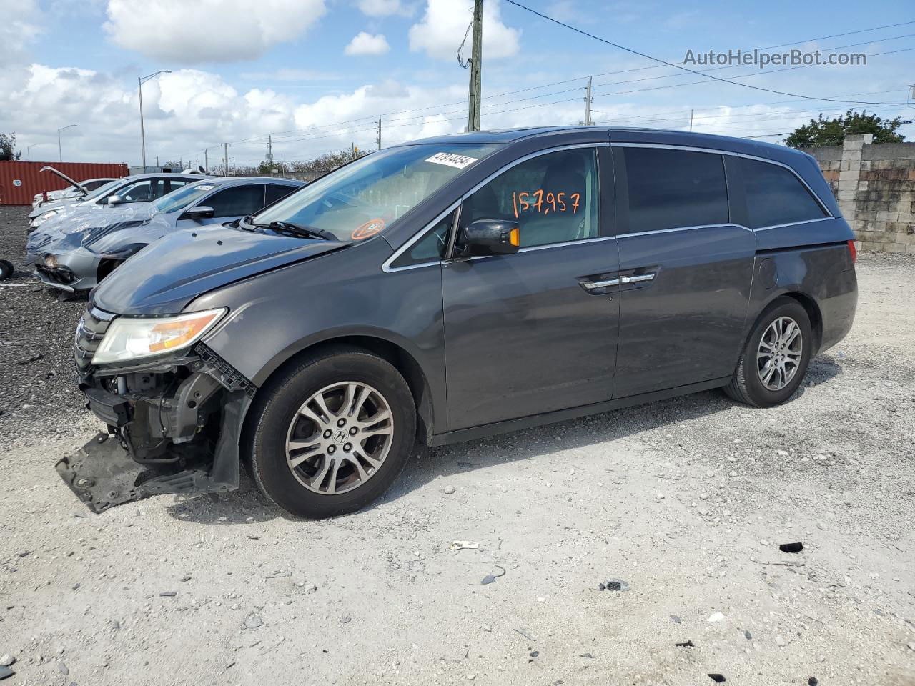 2013 Honda Odyssey Exl Gray vin: 5FNRL5H61DB035044