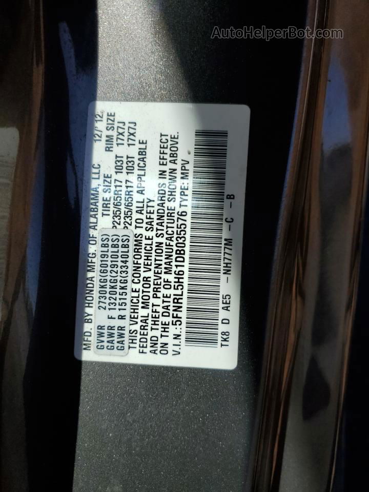 2013 Honda Odyssey Exl Серый vin: 5FNRL5H61DB035576