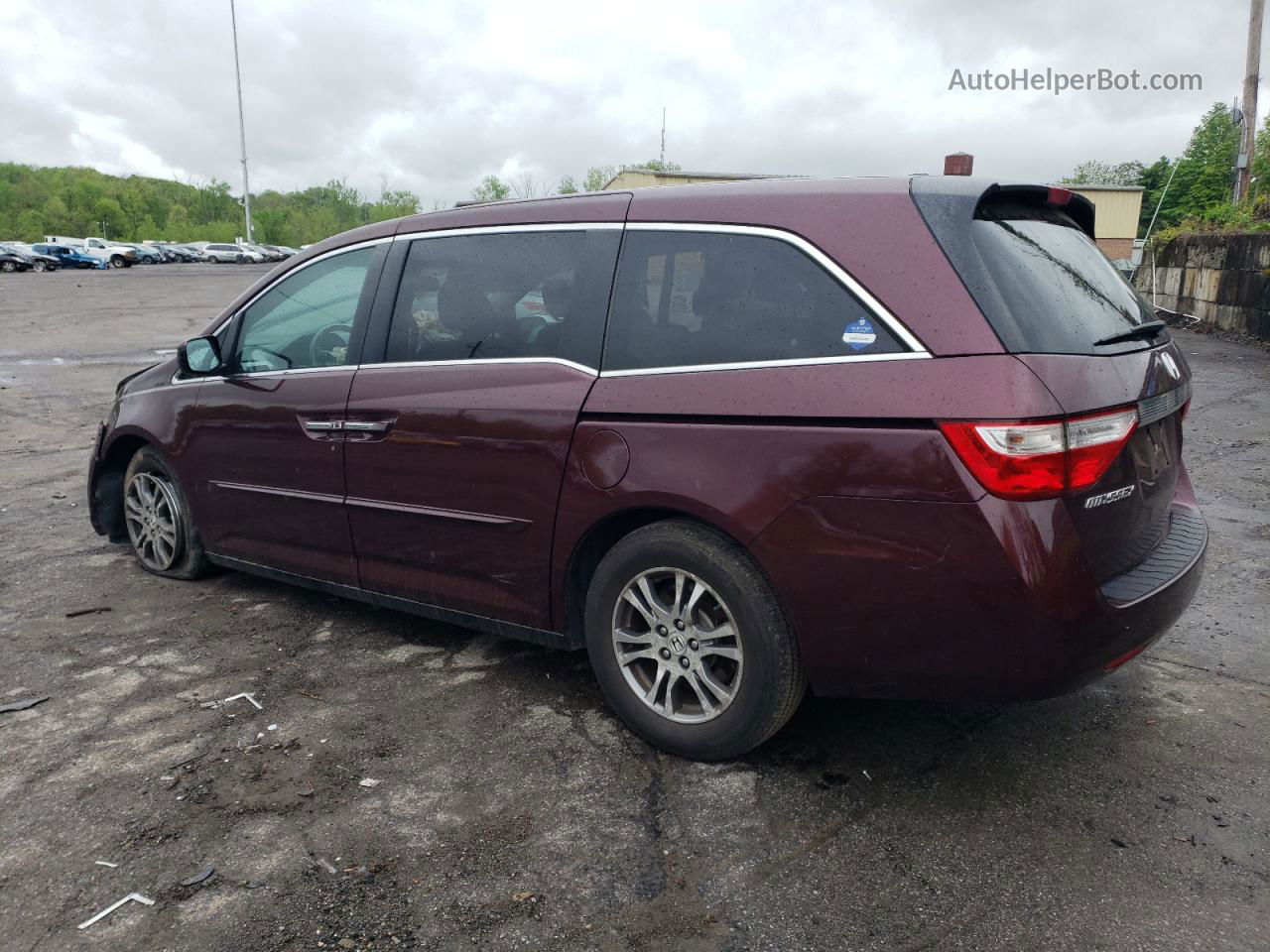 2013 Honda Odyssey Exl Burgundy vin: 5FNRL5H61DB059540