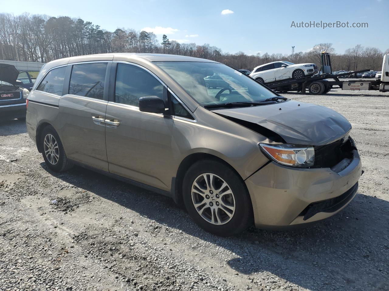 2013 Honda Odyssey Exl Бежевый vin: 5FNRL5H61DB075169