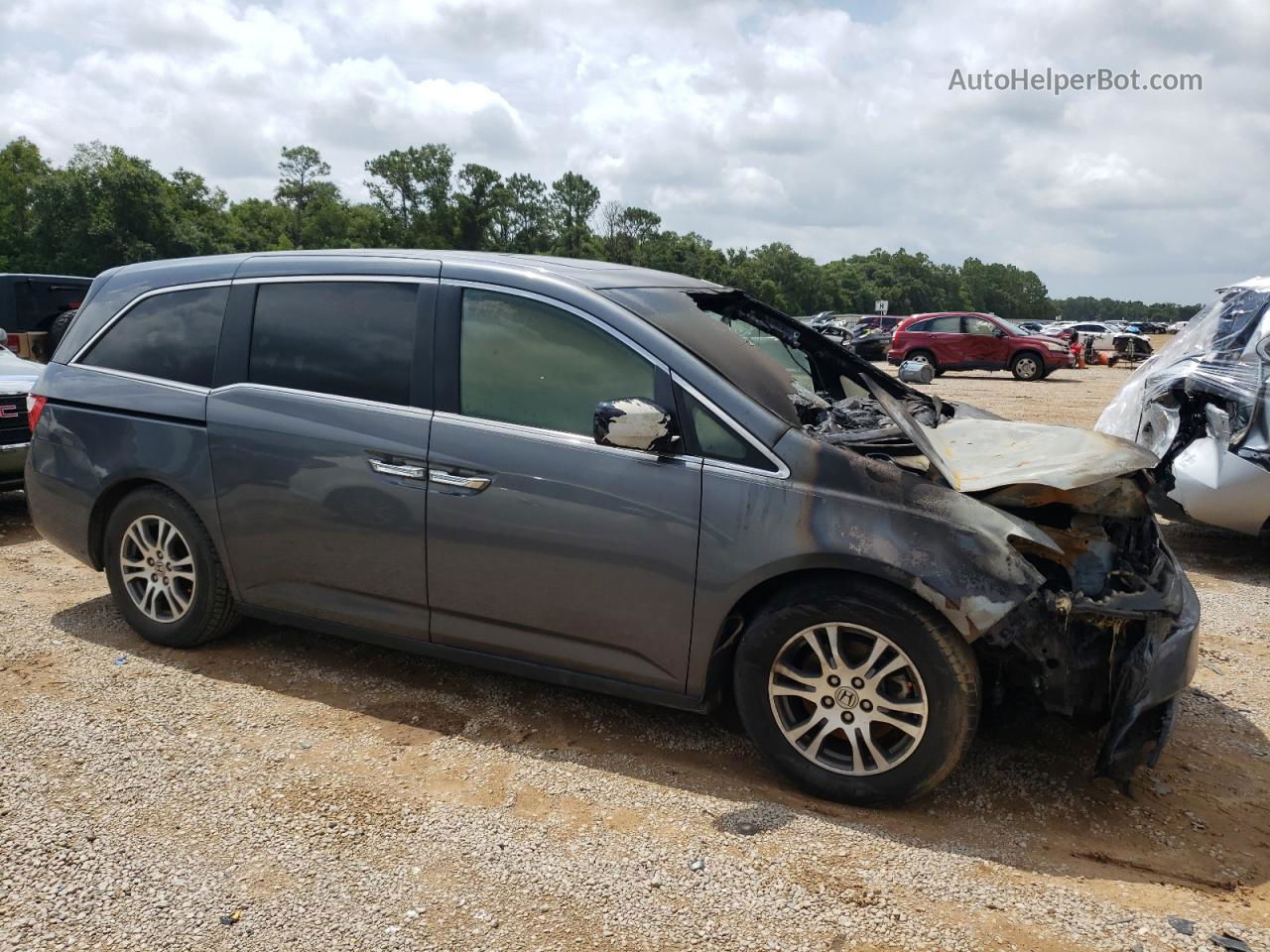 2013 Honda Odyssey Exl Gray vin: 5FNRL5H62DB001405