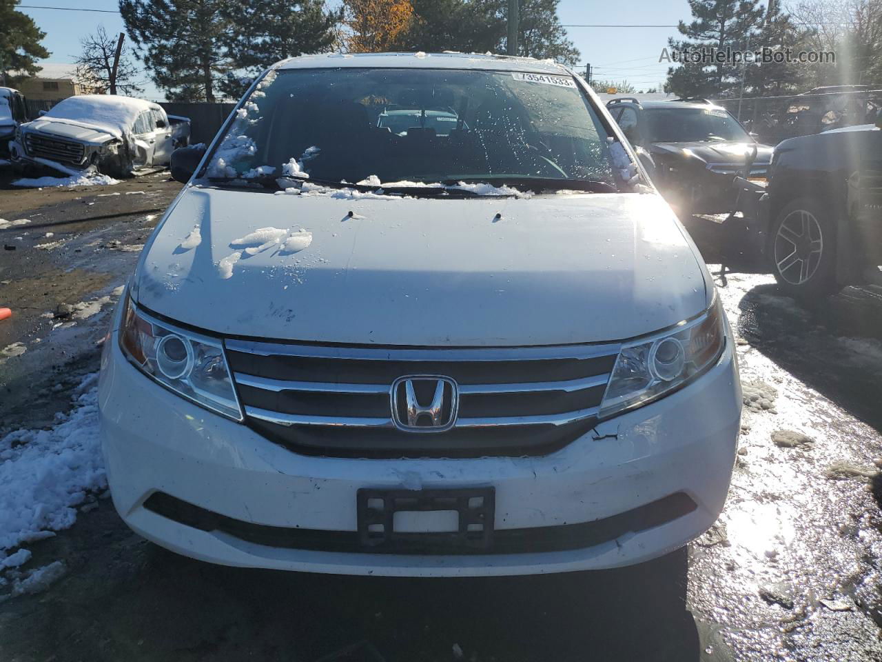 2013 Honda Odyssey Exl White vin: 5FNRL5H62DB053603