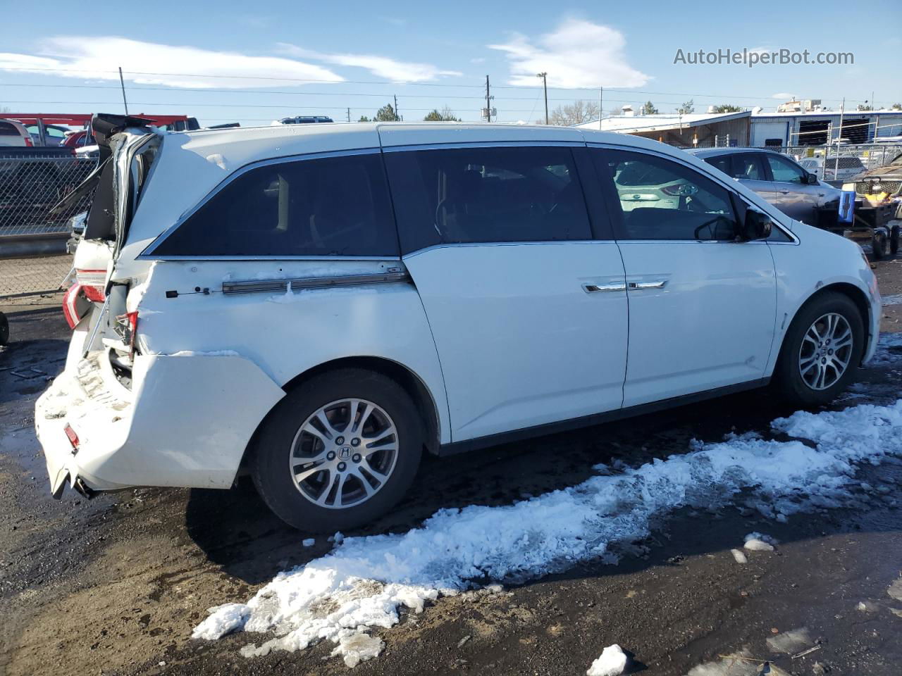 2013 Honda Odyssey Exl White vin: 5FNRL5H62DB053603