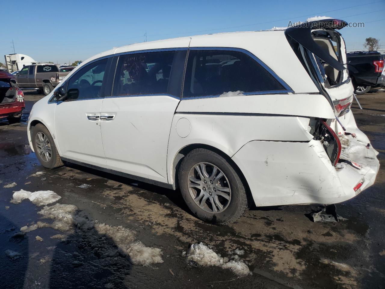 2013 Honda Odyssey Exl White vin: 5FNRL5H62DB053603