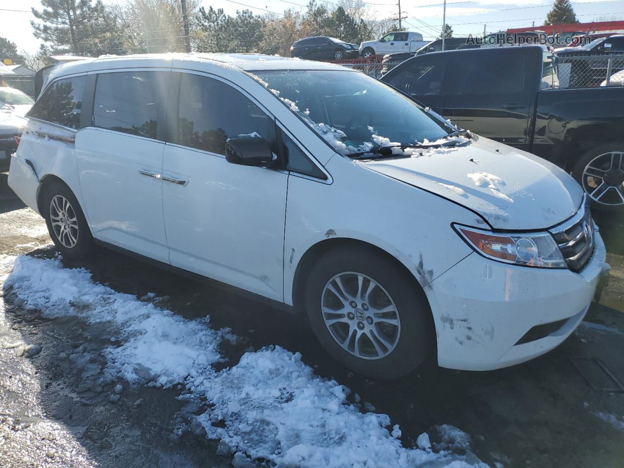 2013 Honda Odyssey Exl White vin: 5FNRL5H62DB053603