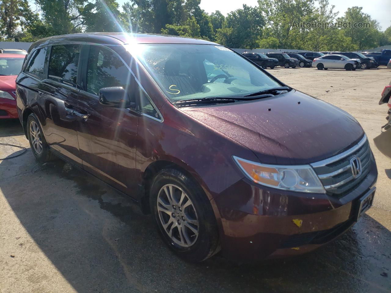 2013 Honda Odyssey Exl Burgundy vin: 5FNRL5H63DB033344