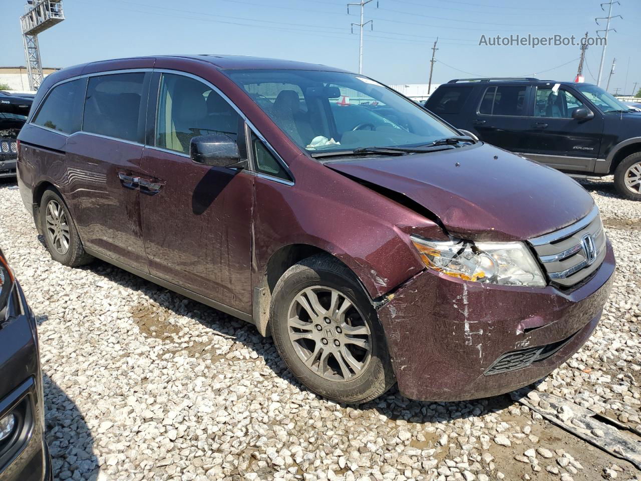 2013 Honda Odyssey Exl Maroon vin: 5FNRL5H63DB050368