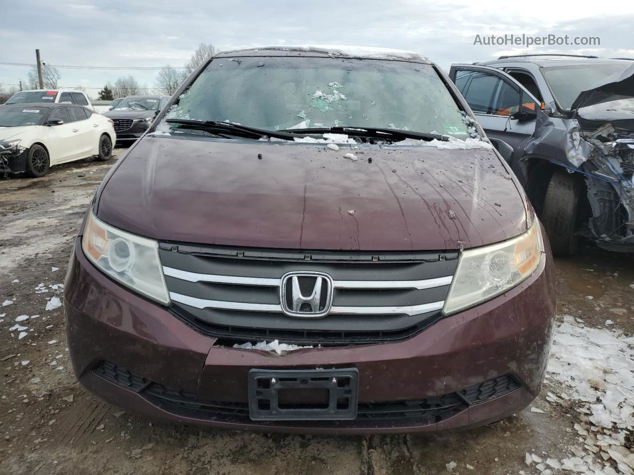 2013 Honda Odyssey Exl Burgundy vin: 5FNRL5H65DB030316