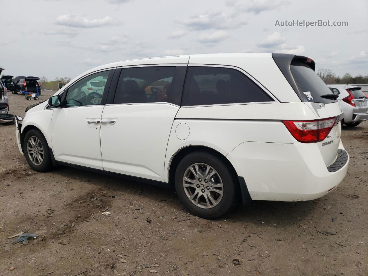 2013 Honda Odyssey Exl White vin: 5FNRL5H65DB048184