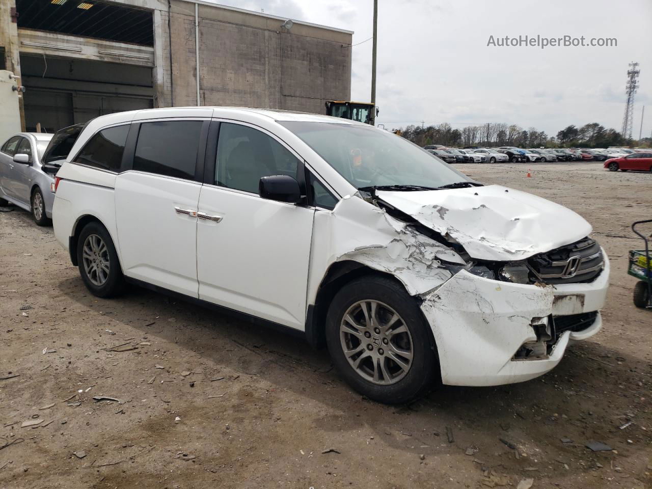 2013 Honda Odyssey Exl White vin: 5FNRL5H65DB048184