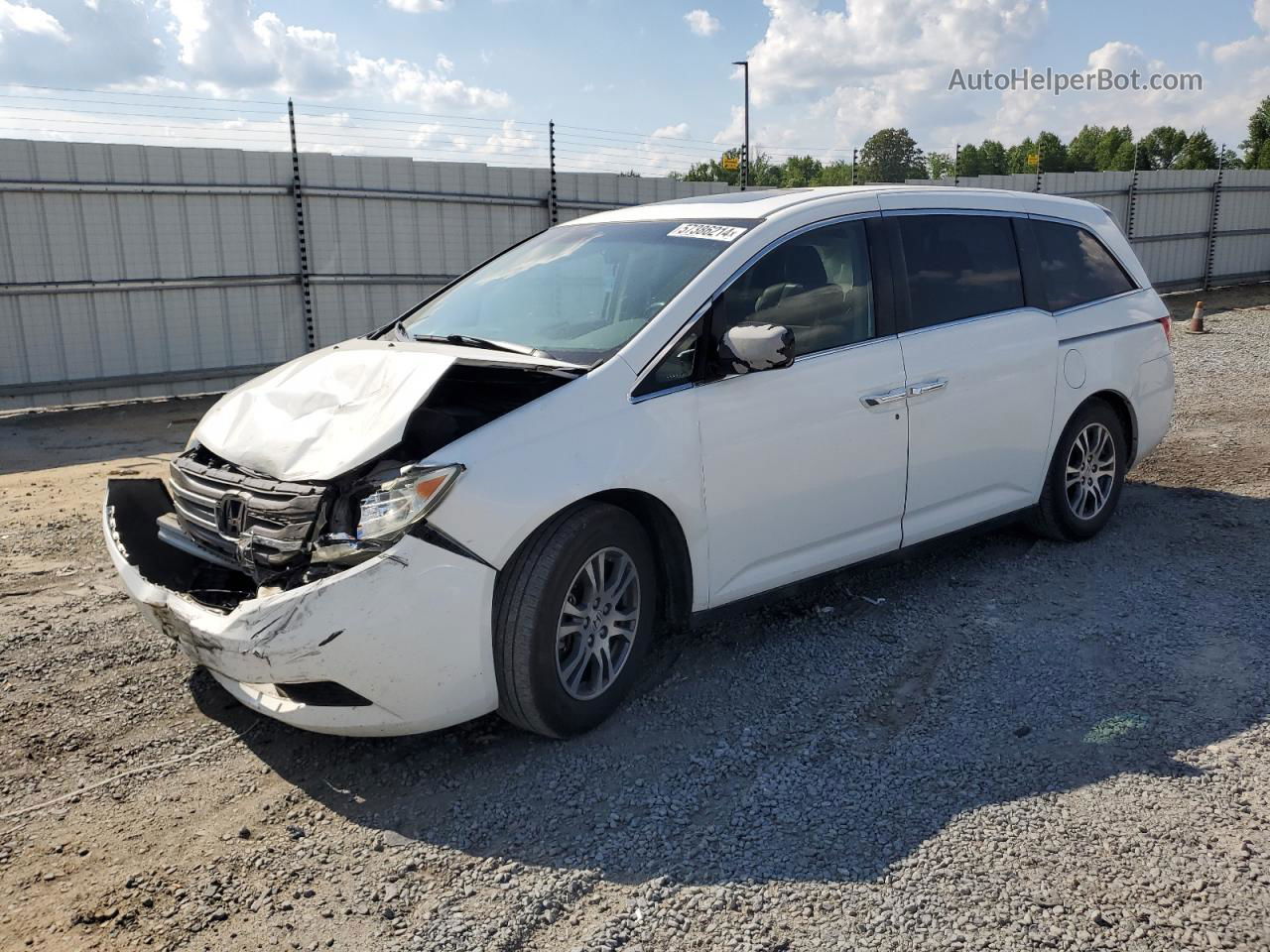 2013 Honda Odyssey Exl White vin: 5FNRL5H65DB058293