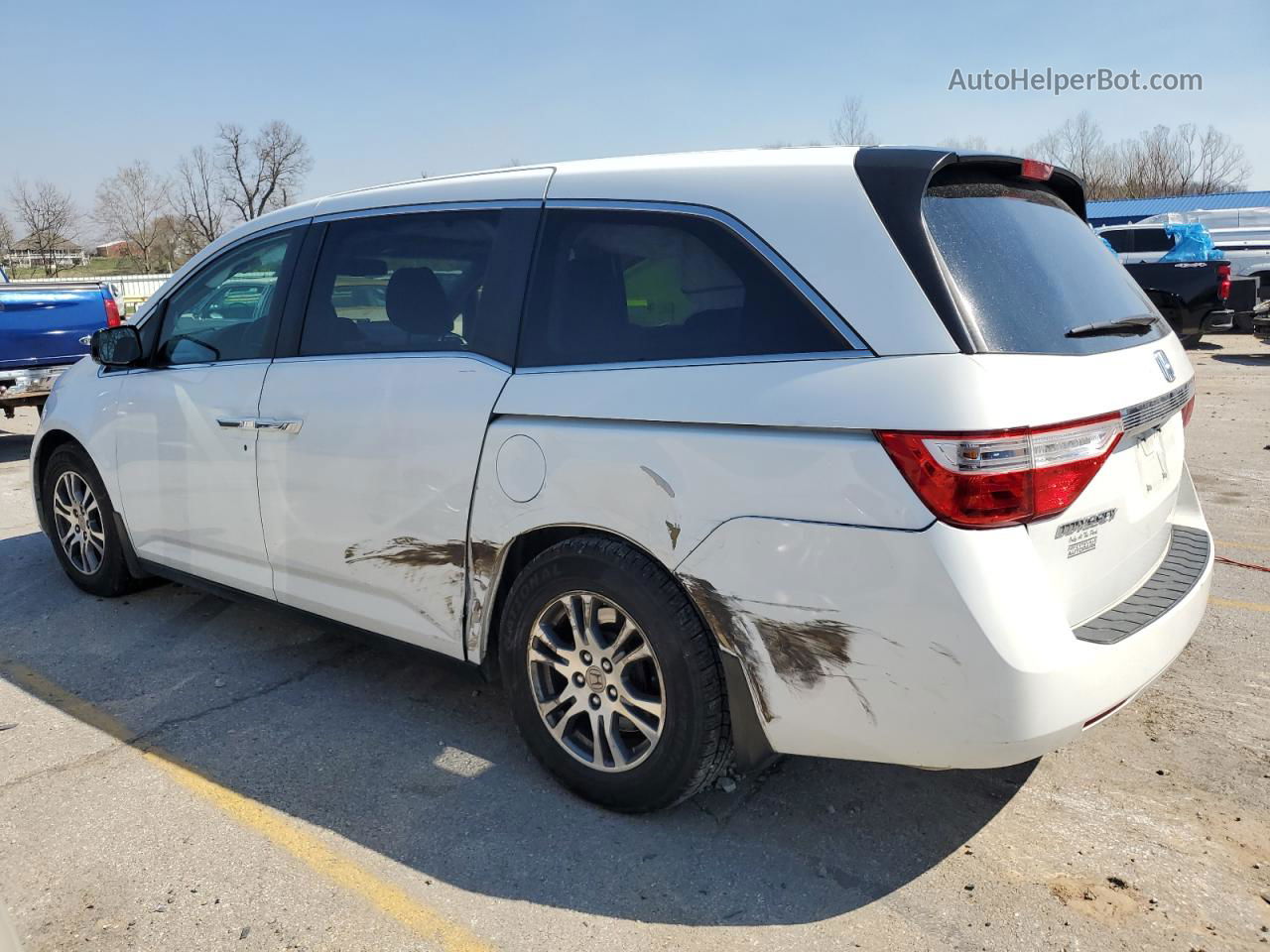 2013 Honda Odyssey Exl White vin: 5FNRL5H66DB002766