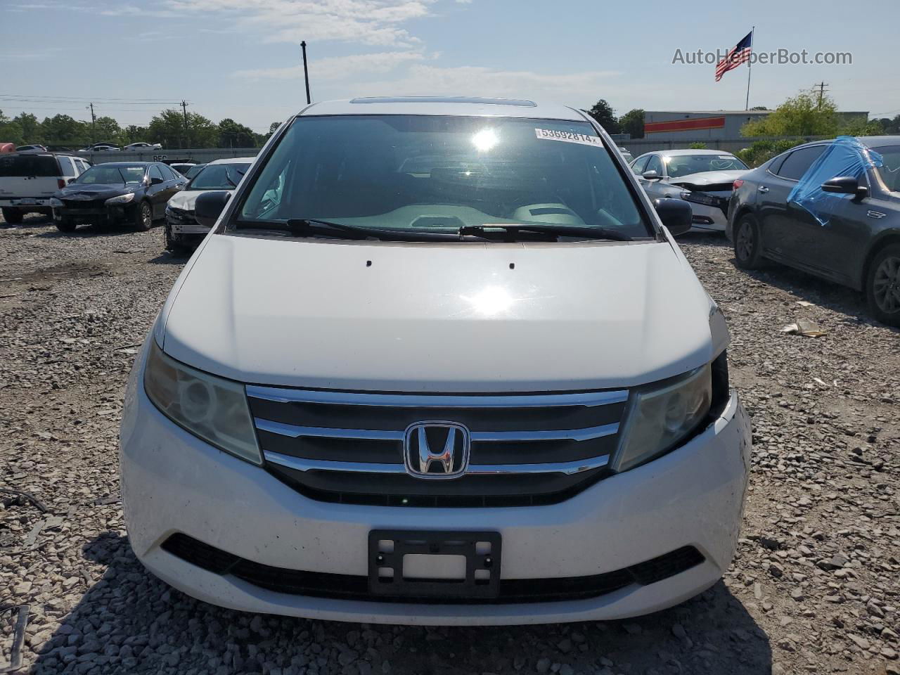 2013 Honda Odyssey Exl White vin: 5FNRL5H66DB039834