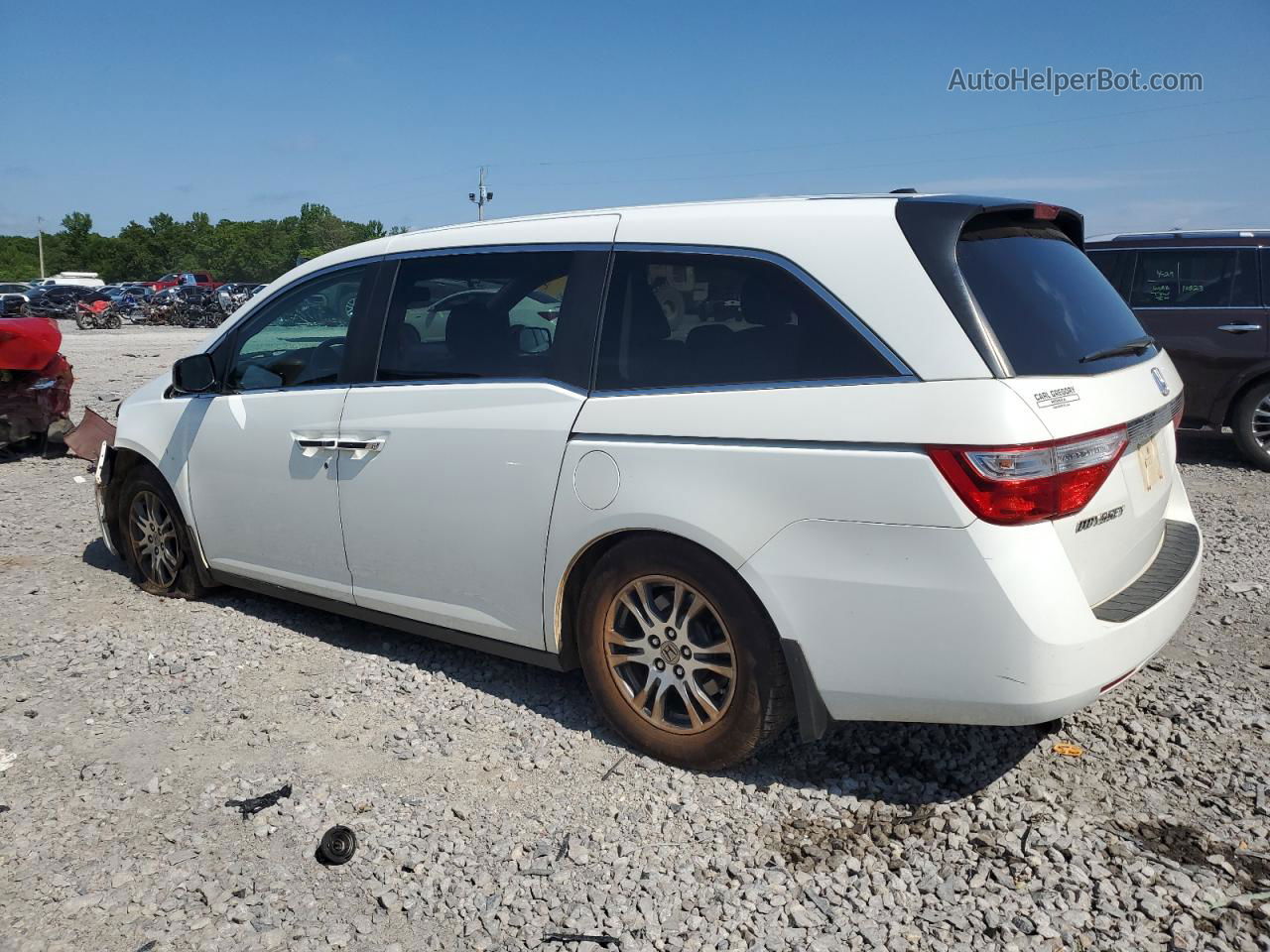 2013 Honda Odyssey Exl White vin: 5FNRL5H66DB039834